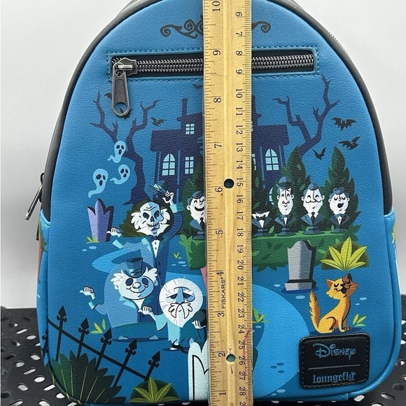 NWT - Loungefly Disney The Haunted Mansion Attraction Cartoon Artwork Backpack - Picture 8 of 9